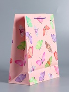 Пакет подарочный ламинированный «Крылья счастья», розовый, 26×12×32 см - фото 68978854