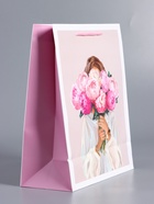 Пакет подарочный ламинированный «Момент для себя», розовый, 26×12×32 см - фото 68978866