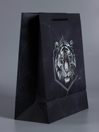 Пакет подарочный ламинированный «Сила характера», чёрный, 26×12×32 см - фото 68978884