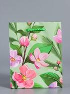 Пакет подарочный ламинированый «Весеннее признание», травяной, 11.5×14.5×6.5 см - фото 68978900