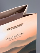 Пакет подарочный ламинированый «Высота чувств», персиковый с серым, 11.5×14.5×6.5 см - фото 68978921