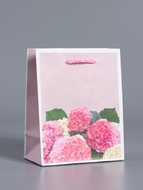 Пакет подарочный ламинированый «От всей души», пыльная роза, 11.5×14.5×6.5 см