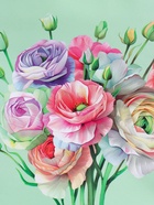 Пакет подарочный ламинированый «Весенний букет», мятный, 11.5×14.5×6.5 см - фото 68978943