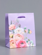 Пакет подарочный ламинированый «Нежность без слов», сиреневый, 11.5×14.5×6.5 см - фото 68978947