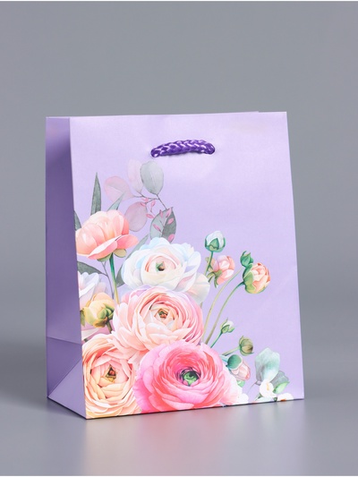 Пакет подарочный ламинированный «Нежность без слов», сиреневый, 11.5×14.5×6.5 см