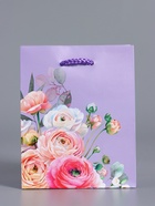 Пакет подарочный ламинированый «Нежность без слов», сиреневый, 11.5×14.5×6.5 см - фото 68978948