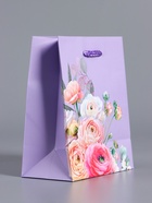 Пакет подарочный ламинированый «Нежность без слов», сиреневый, 11.5×14.5×6.5 см - фото 68978950