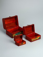 УЦЕНКА Шкатулка дерево сундучок (набор 3 шт.) «Искусство» 19.5×14.5×12 см,15×10.5×9 см,10×6×7 см 10987711