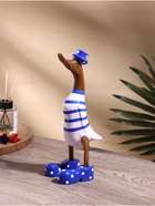 УЦЕНКА Сувенир «Утка в розово-голубой одежде» дерево 13×9×27 см 10987723