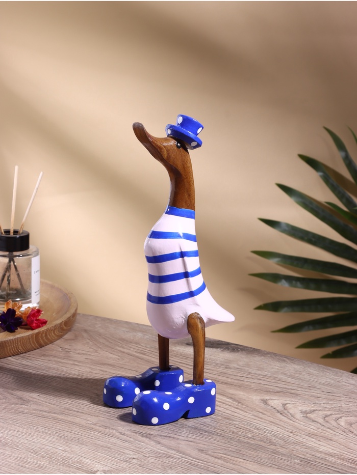 УЦЕНКА Сувенир «Утка в розово-голубой одежде», 13×9×27 см, дерево - Фото 1