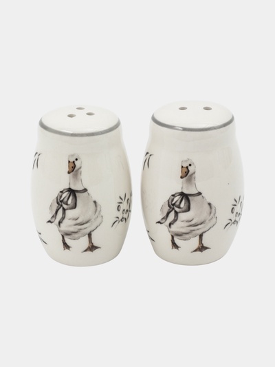 УЦЕНКА Набор для специй Доляна "Гуси" цвет белый 2 шт солонка, перечница 130 мл 11,5х6,2х8,8 см
