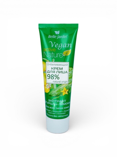 Крем для лица отбеливающий B.J.Active Nature Vegan с экстрактом огурца и лимона, 85 мл
