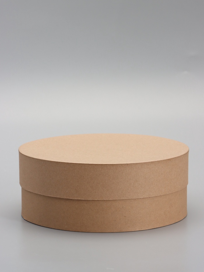 Коробка круглая подарочная крафт, 20×8 см - Фото 1