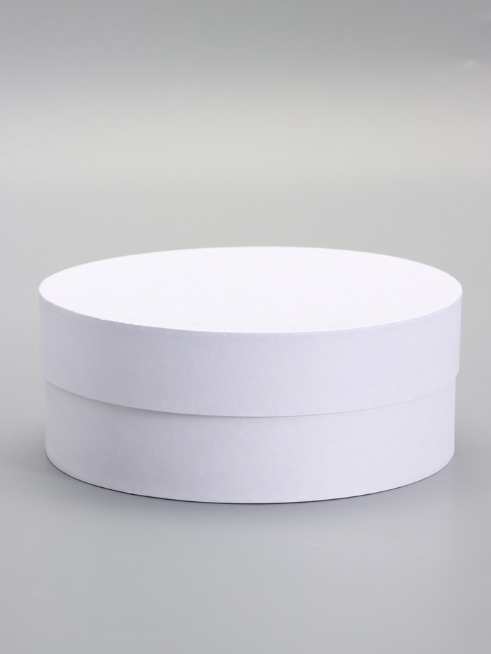 Коробка круглая подарочная белая, 20×8 см - Фото 1