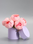 Шляпная коробка подарочная сирень, круглая, 10×10 см - фото 68979208