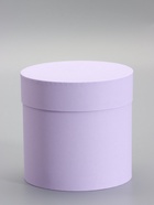 Шляпная коробка подарочная сирень, круглая, 15×15 см - фото 68979212