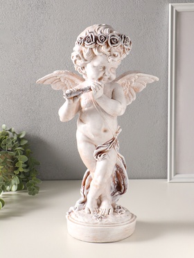 Фигура полистоун «Ангел играет на флейте», 43 см  (артикул 10982253)  большой выбор товаров оптом и в розницу по низким ценам с доставкой