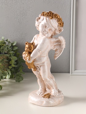 Фигура полистоун «Ангел с медвежонком», 30×14×12  (артикул 10982254)  большой выбор товаров оптом и в розницу по низким ценам с доставкой