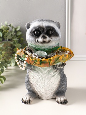 Копилка для денег с подставкой для мелочей «Енот», полистоун, 26×17×19 см