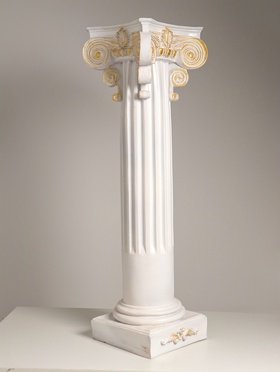 Колонна декоративная, 120 см, белый с золотом, полистоун