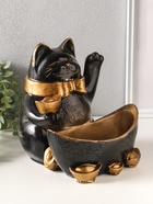 Копилка для денег с подставкой для мелочей «Кот Манэки-Нэко», полистоун, 24×21×25 см - фото 68979302