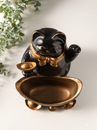 Копилка для денег с подставкой для мелочей «Кот Манэки-Нэко», полистоун, 24×21×25 см - фото 68979305