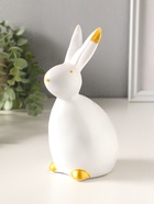 Копилка для денег полистоун «Кролик», 21.5×10 см, белый с золотом - фото 809482494