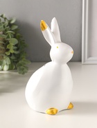 Копилка для денег полистоун «Кролик», 21.5×10 см, белый с золотом - Фото 2