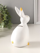 Копилка для денег полистоун «Кролик», 21.5×10 см, белый с золотом - фото 809482496