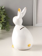 Копилка для денег полистоун «Кролик», 21.5×10 см, белый с золотом - фото 809482497