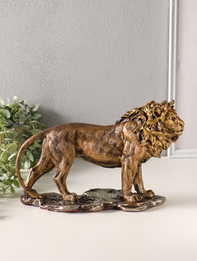 Фигура полистоун «Лев на подставке», 30×19 см