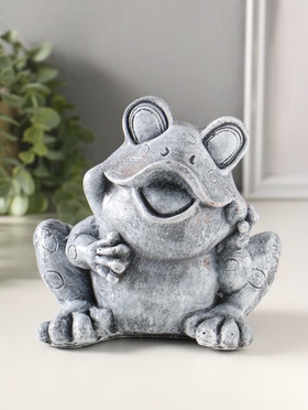 Копилка для денег полистоун «Лягушонок», 16 см, серый камень