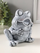 Копилка для денег полистоун «Лягушонок», 16 см, серый камень - фото 809482504