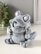 Копилка для денег полистоун «Лягушонок», 16 см, серый камень - фото 809482506