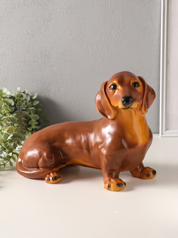 Копилка для денег полистоун «Собака Такса», 25×43 см