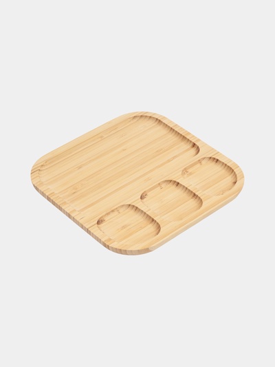 УЦЕНКА Менажница «Striata» 20×20×1.5 см, 4 секции, бамбук