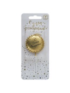 Свеча в торт «С Днем Рождения», золотая 10981634