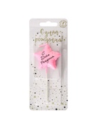 Свеча в торт «С днем рождения», розовая 10981637