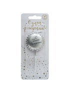 Свеча в торт «С днем рождения», серебряная 10981641