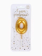 Свеча в торт на шпажке «Воздушная цифра 0», золото  (артикул 10981642)  большой выбор товаров оптом и в розницу по низким ценам с доставкой