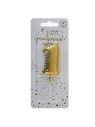 Свеча в торт на шпажке «Воздушая цифра», цифра 1, золото  (артикул 10981643)  большой выбор товаров оптом и в розницу по низким ценам с доставкой