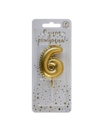 Свеча в торт на шпажке «Воздушая цифра», цифра 6, золото  (артикул 10981648)  большой выбор товаров оптом и в розницу по низким ценам с доставкой