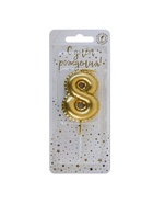 Свеча в торт на шпажке «Воздушая цифра», цифра 8, золото  (артикул 10981651)  большой выбор товаров оптом и в розницу по низким ценам с доставкой