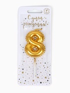 Свеча в торт на шпажке «Воздушная цифра 8», золото  (артикул 10981651)  большой выбор товаров оптом и в розницу по низким ценам с доставкой