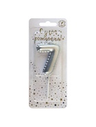 Свеча в торт на шпажке «Воздушая цифра», цифра 7, серебро  (артикул 10981661)  большой выбор товаров оптом и в розницу по низким ценам с доставкой