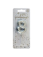 Свеча в торт на шпажке «Воздушая цифра», цифра 8, серебро  (артикул 10981662)  большой выбор товаров оптом и в розницу по низким ценам с доставкой