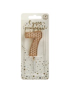 Свеча в торт на шпажке «Жемчужная», цифра 7, шампань  (артикул 10981664)  большой выбор товаров оптом и в розницу по низким ценам с доставкой