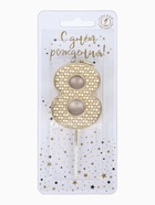 Свеча в торт на шпажке «Жемчужная», цифра 8, шампань  (артикул 10981665)  большой выбор товаров оптом и в розницу по низким ценам с доставкой