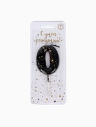 Свеча в торт «Черные брызги», цифра 0  (артикул 10981667)  большой выбор товаров оптом и в розницу по низким ценам с доставкой