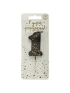 Свеча в торт «Черные брызги», цифра 1  (артикул 10981668)  большой выбор товаров оптом и в розницу по низким ценам с доставкой